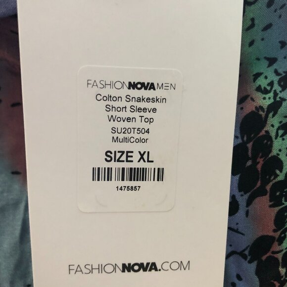 Colton Snakeskin Short Sleeve Woven Top - Multi Color NWT | Men’s Size XL - Picture 2 of 2